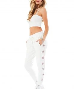 CARMAR PINK STAR PATCH SWEATPANTS
