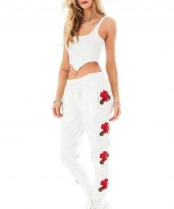 CARMAR ROSE EMBROIDERED SWEATPANTS