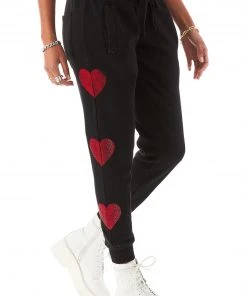 CARMAR RHINESTONE HEART SWEATPANTS