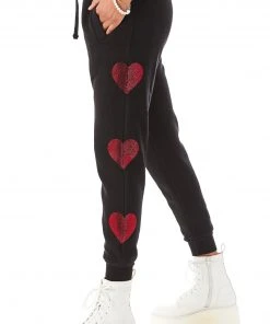 CARMAR RHINESTONE HEART SWEATPANTS