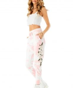 CARMAR ROSE EMBROIDERED TIE DYE SWEATPANTS
