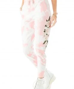 CARMAR ROSE EMBROIDERED TIE DYE SWEATPANTS