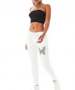 CARMAR RHINESTONE BUTTERFLY SWEATPANTS