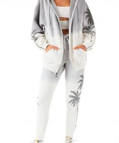 CARMAR RHINESTONE PALM TREE DIP DYE SWEATPANTS