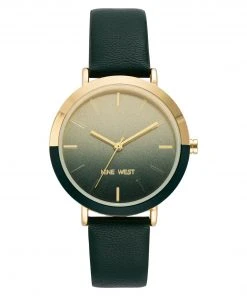 Nine West Watches Two-Tone Bezel Strap Watch