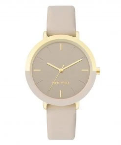 Nine West Watches Two-Tone Bezel Strap Watch