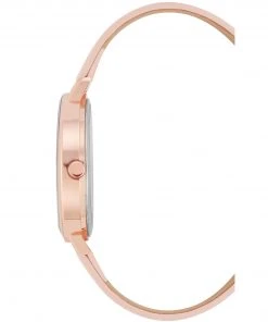 Nine West Watches Floral Dial Smooth Strap Watch