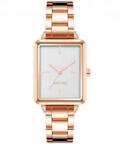 Nine West Watches Rectangular Textured Dial Bracelet Watch