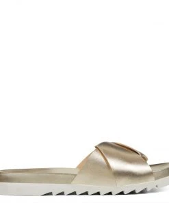 Nine West Metallic Mindset Furaish Slide Sandals