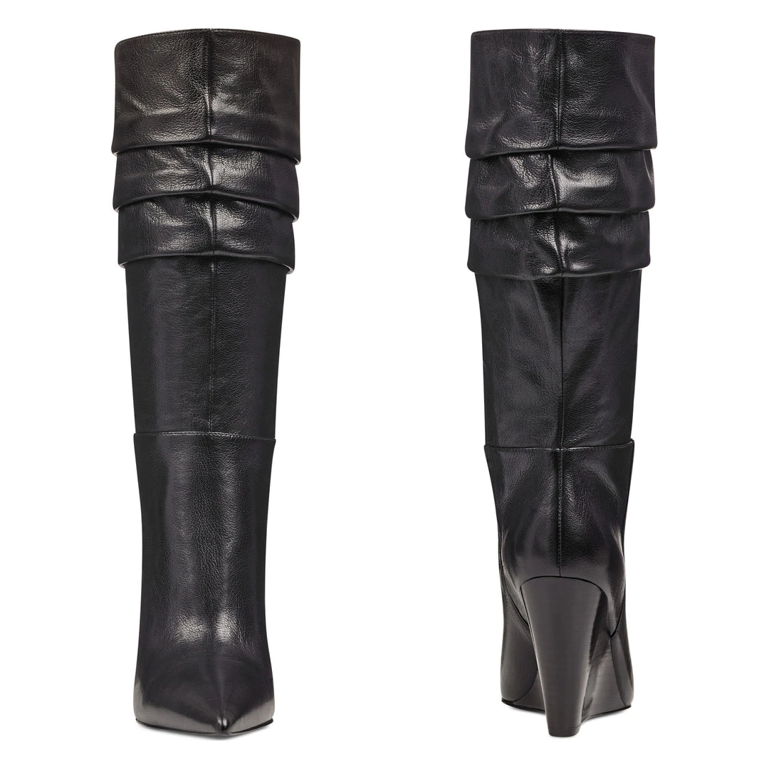 Nine West Vernese Scrunched Wedge Boots 7 Nine West Vernese Scrunched Wedge Boots