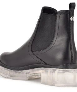 Nine West Abra Chelsea Lug Sole Booties In The Clear