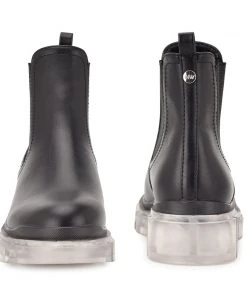Nine West Abra Chelsea Lug Sole Booties In The Clear