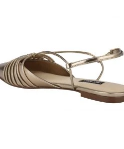 Nine West Aida Slingback Pointy Toe Flats Metallic Mindset