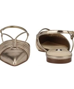 Nine West Aida Slingback Pointy Toe Flats Metallic Mindset
