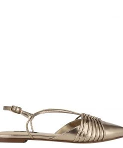 Nine West Aida Slingback Pointy Toe Flats Metallic Mindset