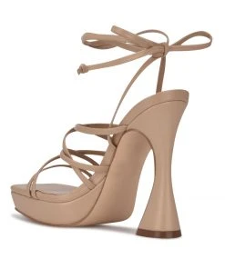 Nine West Lace It Up Ailey Ankle Wrap Platform Sandals