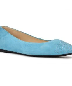 Nine West Aloha Studded Square-Toe Flats Color Pop