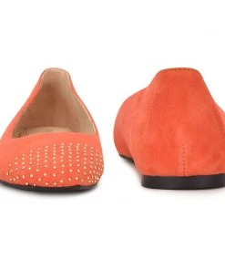 Nine West Aloha Studded Square-Toe Flats Color Pop