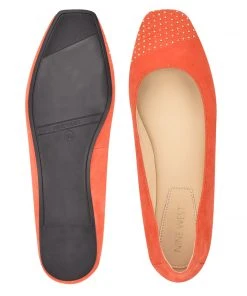 Nine West Aloha Studded Square-Toe Flats Color Pop