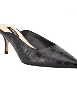 Nine West Angle Pointy Toe Mules Heels