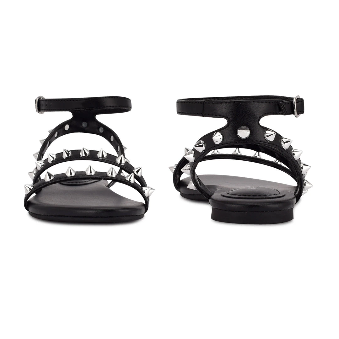 Nine West Bernie Studded Flat Sandals Fun Flats 6 Nine West Bernie Studded Flat Sandals Fun Flats