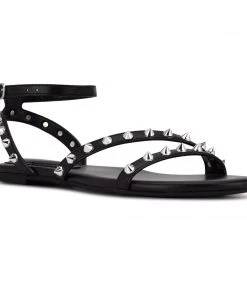 Nine West Bernie Studded Flat Sandals Fun Flats