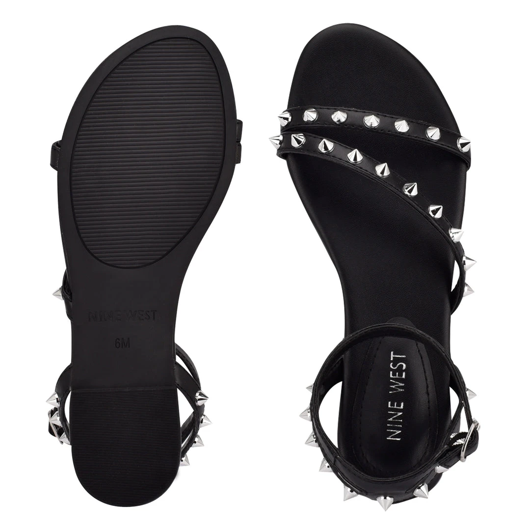 Nine West Bernie Studded Flat Sandals Fun Flats 7 Nine West Bernie Studded Flat Sandals Fun Flats