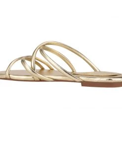 Nine West Beva Flat Slide Sandals Metallic Mindset