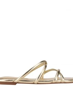 Nine West Beva Flat Slide Sandals Metallic Mindset