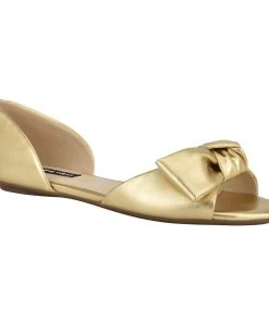 Nine West Bonnie Bow Front D'Orsay Flats Metallic Mindset