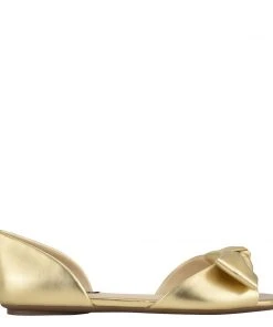 Nine West Bonnie Bow Front D'Orsay Flats Metallic Mindset