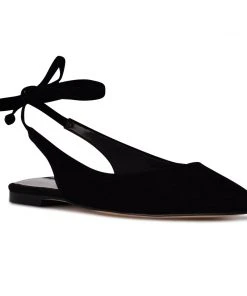 Nine West Lace It Up Bop Ankle Wrap Pointy Toe Flats