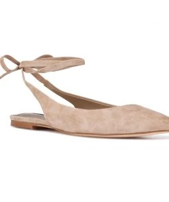 Nine West Lace It Up Bop Ankle Wrap Pointy Toe Flats