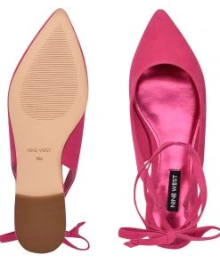 Nine West Bop Ankle Wrap Pointy Toe Flats Lace It Up