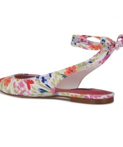 Nine West Bop Ankle Wrap Pointy Toe Flats 9 Nine West Bop Ankle Wrap Pointy Toe Flats