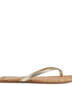 Nine West Metallic Mindset Bossy Flat Thong Sandals