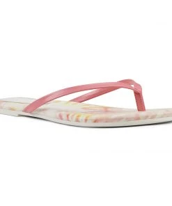 Nine West Bossy Flat Thong Sandals Color Pop