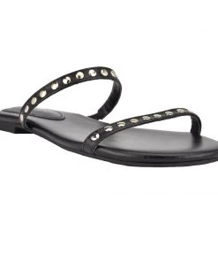 Nine West Fun Flats Brandie Flat Studded Slide Sandals