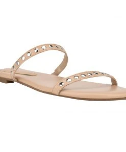 Nine West Brandie Flat Studded Slide Sandals