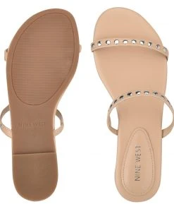 Nine West Brandie Flat Studded Slide Sandals
