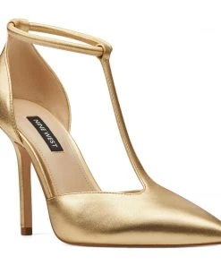 Nine West Breezy Strappy Pumps Metallic Mindset