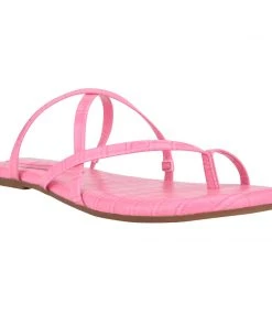 Nine West Color Pop Brice Flat Toe Ring Slide Sandals