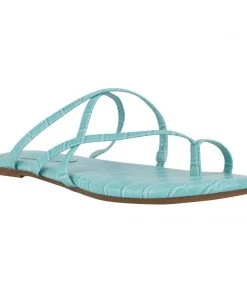 Nine West Color Pop Brice Flat Toe Ring Slide Sandals