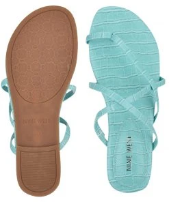 Nine West Color Pop Brice Flat Toe Ring Slide Sandals