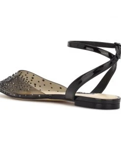 Nine West Briya Pointy Toe Flats In The Clear