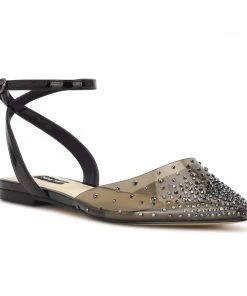 Nine West Briya Pointy Toe Flats In The Clear