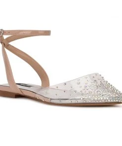Nine West Briya Pointy Toe Flats In The Clear