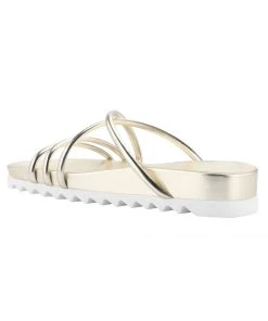 Nine West Calm Slide Sandals Metallic Mindset