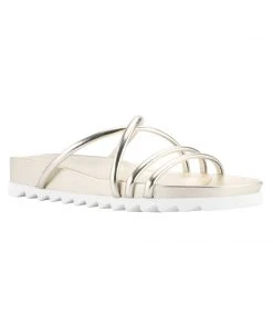 Nine West Calm Slide Sandals Metallic Mindset