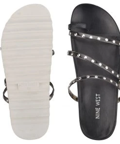 Nine West Cato Studded Slide Sandals Mules & Slides